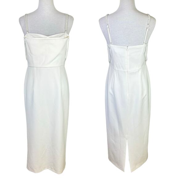 Antonio Melani NWT Daria Crepe Pearl Strap Sleeveless Midi Formal Sheath Dress - Picture 3 of 16